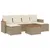 Produktbild 2 för Matgrupp för trädgården med dynor 7 delar beige konstrotting