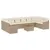 Produktbild 2 för Loungegrupp för trädgården m. dynor 11 delar beige konstrotting