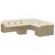 Produktbild 2 för Loungegrupp för trädgården m. dynor 11 delar beige konstrotting