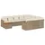 Produktbild 2 för Loungegrupp för trädgården m. dynor 11 delar beige konstrotting