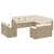 Produktbild 2 för Loungegrupp för trädgården m. dynor 11 delar beige konstrotting