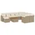 Produktbild 2 för Loungegrupp för trädgården m. dynor 11 delar beige konstrotting