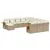 Produktbild 2 för Loungegrupp för trädgården m. dynor 11 delar beige konstrotting