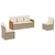 Produktbild 2 för Soffgrupp för trädgården med dynor 5 delar beige konstrotting
