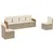 Produktbild 2 för Soffgrupp för trädgården med dynor 6 delar beige konstrotting