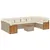 Produktbild 2 för Loungegrupp för trädgården m. dynor 11 delar beige konstrotting