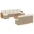 Produktbild 2 för Loungegrupp för trädgården m. dynor 11 delar beige konstrotting