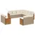 Produktbild 2 för Loungegrupp för trädgården m. dynor 11 delar beige konstrotting
