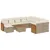 Produktbild 2 för Loungegrupp för trädgården m. dynor 11 delar beige konstrotting