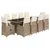 Produktbild 2 för Matgrupp för trädgården med dynor 11 delar beige konstrotting