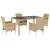 Produktbild 2 för Matgrupp för trädgård med dynor 5 delar beige konstrotting&glas