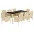 Produktbild 2 för Matgrupp för trädgård med dynor 9 delar beige konstrotting&glas