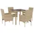 Produktbild 2 för Matgrupp för trädgård med dynor 5 delar beige konstrotting&glas