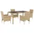Produktbild 2 för Matgrupp för trädgård med dynor 5 delar beige konstrotting&glas