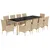 Produktbild 2 för Matgrupp för trädgård med dynor 11delar beige konstrotting&glas