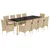 Produktbild 2 för Matgrupp för trädgård med dynor 11delar beige konstrotting&glas