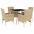 Produktbild 2 för Matgrupp för trädgård med dynor 5 delar beige konstrotting&glas