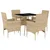 Produktbild 2 för Matgrupp för trädgård med dynor 5 delar beige konstrotting&glas