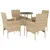 Produktbild 2 för Matgrupp för trädgård med dynor 5 delar beige konstrotting&glas