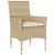 Produktbild 3 för Matgrupp för trädgård med dynor 3 delar beige konstrotting&glas