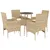 Produktbild 2 för Matgrupp för trädgård med dynor 5 delar beige konstrotting&glas