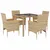 Produktbild 2 för Matgrupp för trädgård med dynor 5 delar beige konstrotting&glas