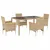 Produktbild 2 för Matgrupp för trädgård med dynor 5 delar beige konstrotting&glas