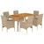 Produktbild 2 för Matgrupp för trädgården med dynor 7 delar beige konstrotting