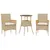 Produktbild 2 för Matgrupp för trädgård med dynor 3 delar beige konstrotting&glas
