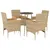 Produktbild 2 för Matgrupp för trädgård med dynor 5 delar beige konstrotting&glas