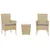 Produktbild 2 för Bistrogrupp med dynor 3 delar beige konstrotting och glas
