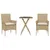 Produktbild 2 för Bistrogrupp med dynor 3 delar beige konstrotting och glas