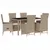 Produktbild 2 för Matgrupp för trädgården med dynor 7 delar beige konstrotting