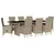 Produktbild 2 för Matgrupp för trädgården med dynor 9 delar beige konstrotting