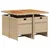 Produktbild 3 för Matgrupp för trädgården med dynor 5 delar beige konstrotting