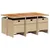 Produktbild 3 för Matgrupp för trädgården med dynor 7 delar beige konstrotting