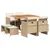 Produktbild 2 för Matgrupp för trädgården med dynor 9 delar beige konstrotting
