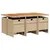 Produktbild 3 för Matgrupp för trädgården med dynor 11 delar beige konstrotting
