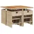 Produktbild 3 för Matgrupp för trädgården med dynor 9 delar beige konstrotting