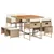 Produktbild 2 för Matgrupp för trädgården med dynor 9 delar beige konstrotting