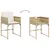 Produktbild 10 för Matgrupp för trädgården med dynor 15 delar beige konstrotting