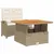 Produktbild 2 för Matgrupp för trädgården med dynor 2 delar beige konstrotting
