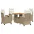Produktbild 2 för Matgrupp för trädgården med dynor 5 delar beige konstrotting