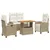Produktbild 2 för Soffgrupp för trädgården med dynor 4 delar beige konstrotting