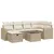 Produktbild 2 för Matgrupp för trädgården med dynor 7 delar beige konstrotting