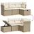 Produktbild 3 för Soffgrupp för trädgård med dynor 4 delar beige konstrotting