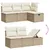 Produktbild 3 för Matgrupp för trädgården med dynor 7 delar beige konstrotting