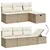 Produktbild 3 för Matgrupp för trädgården med dynor 8 delar beige konstrotting