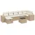 Produktbild 2 för Matgrupp för trädgården med dynor 8 delar beige konstrotting