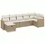 Produktbild 2 för Matgrupp för trädgården med dynor 7 delar beige konstrotting